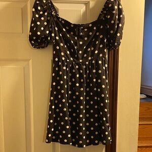Camila Coelho Black and White Polka Dot Mini Dress